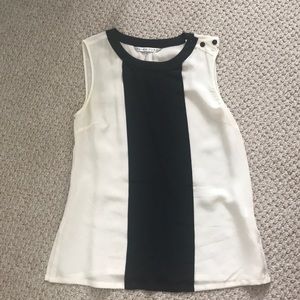 Trina Turk Black and White Silk Top